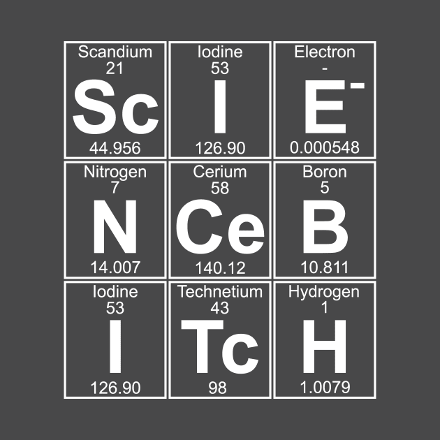 Sc-I-E-N-Ce B-I-Tc-H (science bitch) by Donald Hugens