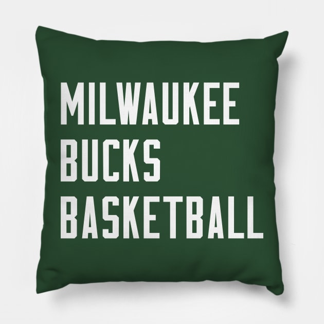 Bucks Basketball Pillow by Buff Geeks Art