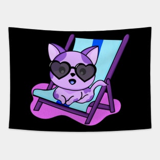 Purple Beach Dog Tapestry