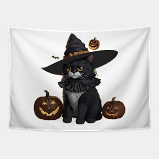 Nights and days Cat Halloween Tapestry