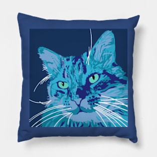 Blue cat Pillow