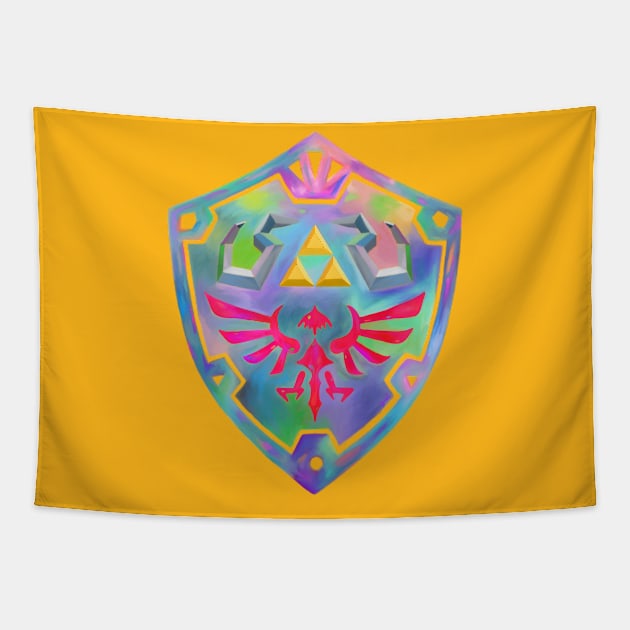 colorful shield Tapestry by prettyguardianstudio