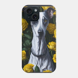 Whippet yellow roses 2 Phone Case