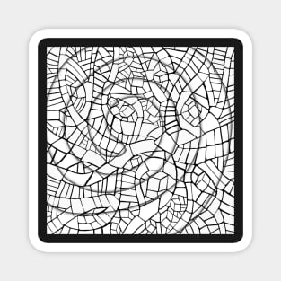 Black and White Puzzling Swirl Magnet