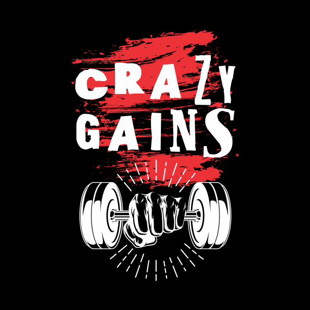 Crazy gains - Nothing beats the feeling of power that weightlifting, powerlifting and strength training it gives us! A beautiful vintage movie design representing body positivity! by Crazy Collective