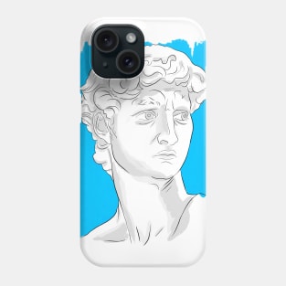 Denizko Art Statue Head Blue Phone Case