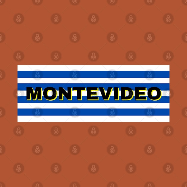 Montevideo City in Uruguay Flag Stripes by aybe7elf