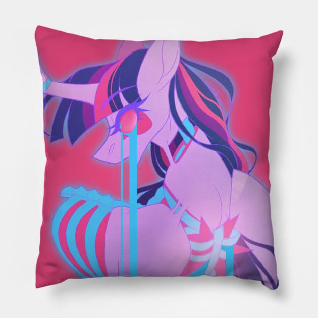 Neon Gore Twilight Sparkle Pillow by Marie Oliver