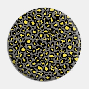 Leopard Pattern in Lemon on Steel Gray Pin