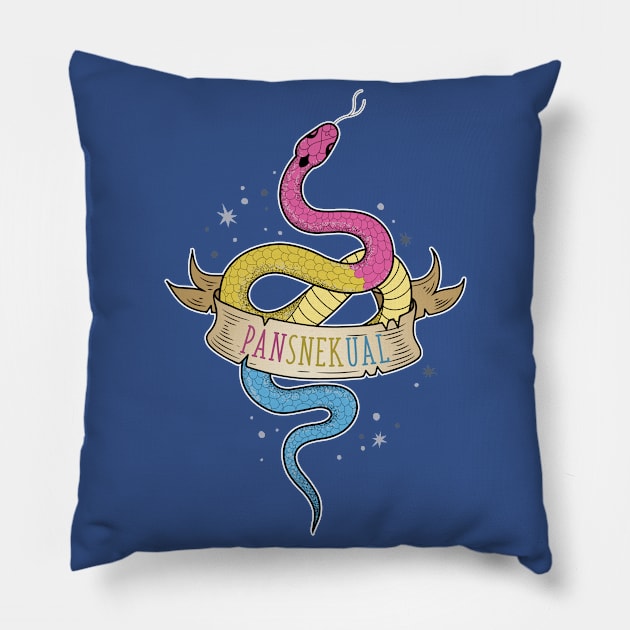 Pansexual Snake Pansnekual LGBT Pride Flag Pillow by Psitta