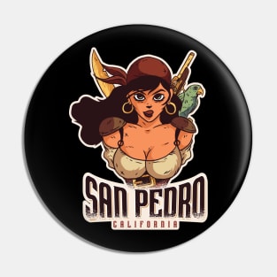 San Pedro California Pirate Girl Pin