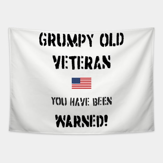 Grumpy Old Veteran (USA) Tapestry by BearCaveDesigns