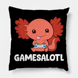 Funny Axolotl Lover Gamesalotl Pillow