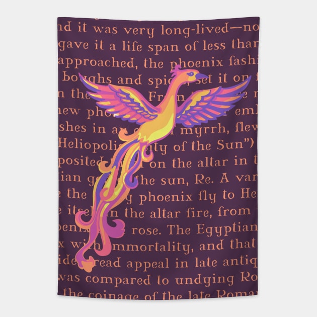 Phoenix Info Tapestry by Slightly Unhinged