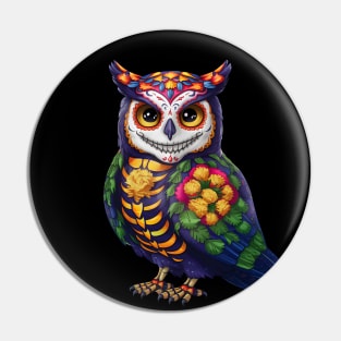 Day Of The Dead Owl Pin