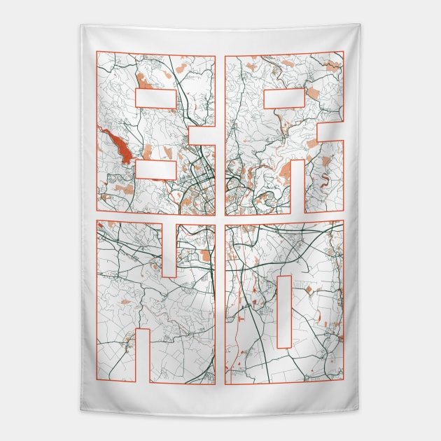 Brno, Czech Republic City Map Typography - Bohemian Tapestry by deMAP Studio