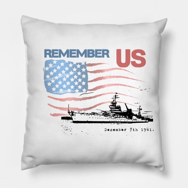 Rememeber Pearl Harbor Pillow by FarStarDesigns