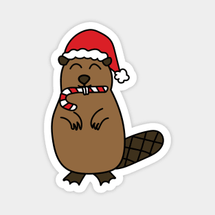 Christmas Beaver Magnet
