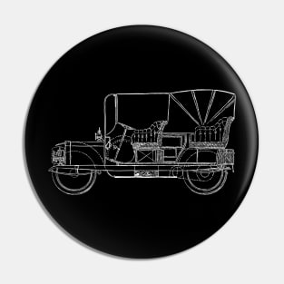 1907 Car Blueprint Pin