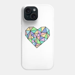 Multi-colour Pastel Crystal Heart Phone Case