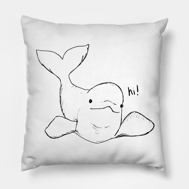 Baby Beluga Pillow by LauraKatMax