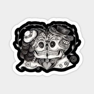 Sugar skull couple love skull day of the dead. Magnet