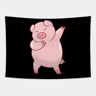 Dabbing Pig Cute Pigs Dab Farmer Funny Pig Tapestry