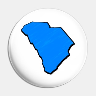 Bright Blue South Carolina Outline Pin