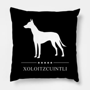 Xoloitzcuintli Dog White Silhouette Pillow