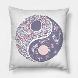 Npink Abstract Yin Yang Pillow