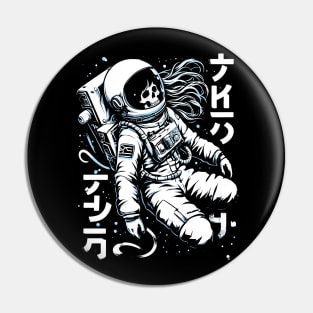 Skeleton astronaut lost in space Pin