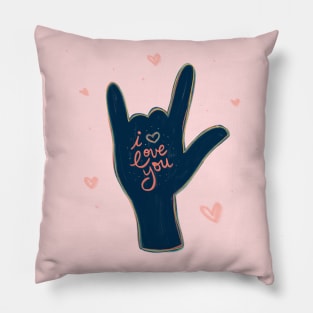 I Love You - Sign Language - Hand Lettering Pillow