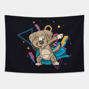 Dabbing Dog 80s retro Style Dab Gift Tapestry