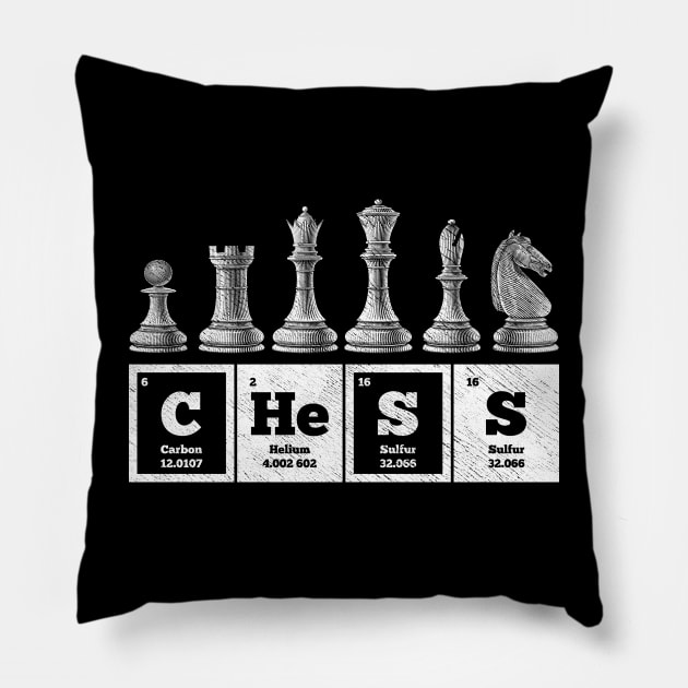 Funny Chess Player Game Board Periodic Table of Elements Pillow by merchmafia