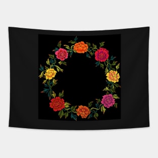 Minhwa: Peony Wreath Red B Type (Korean traditional/folk art) Tapestry