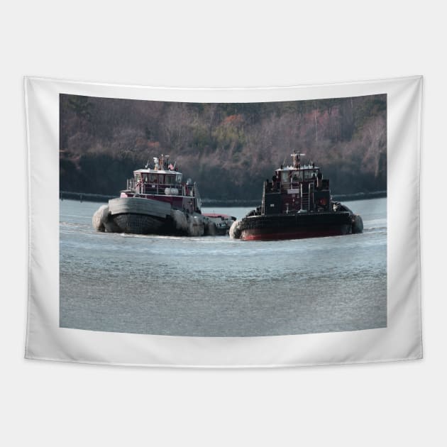 Two Tugs on the York River Tapestry by tgass