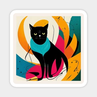 Abstract Cat Magnet