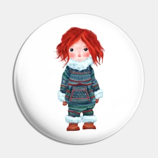 Winter Girl Pin