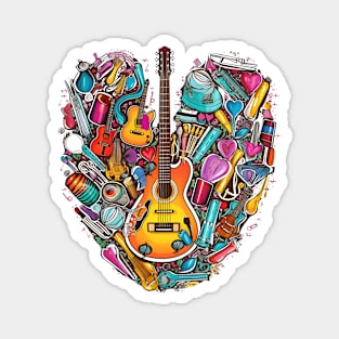 Colorful Guitar Heart Magnet