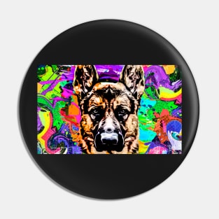 German shepherd illustration Pin