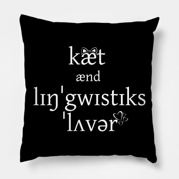 Cat And Linguistics Lover Pillow by Kupla Designs