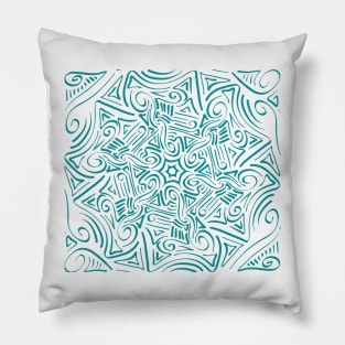 Blue Snowflake Pattern Pillow