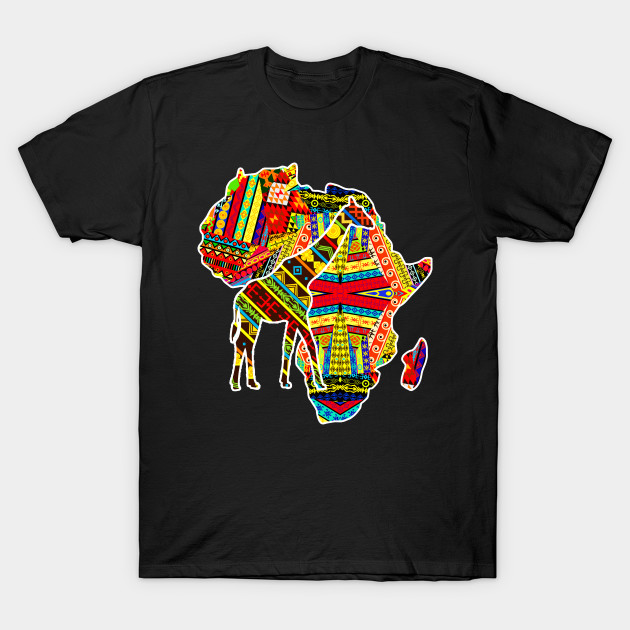 African Giraffe With African Traditional Pattern Clipped Inside