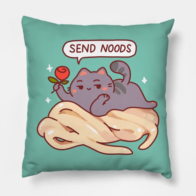 Send Noods Romantic Cat Pillow by vooolatility