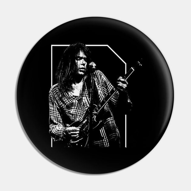 Neil Young  // Vintage Style Design Pin by Indanafebry