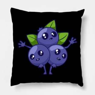 Kawaii cartoon blueberry Pillow