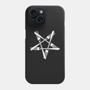 Fork Pentagram (black) Phone Case