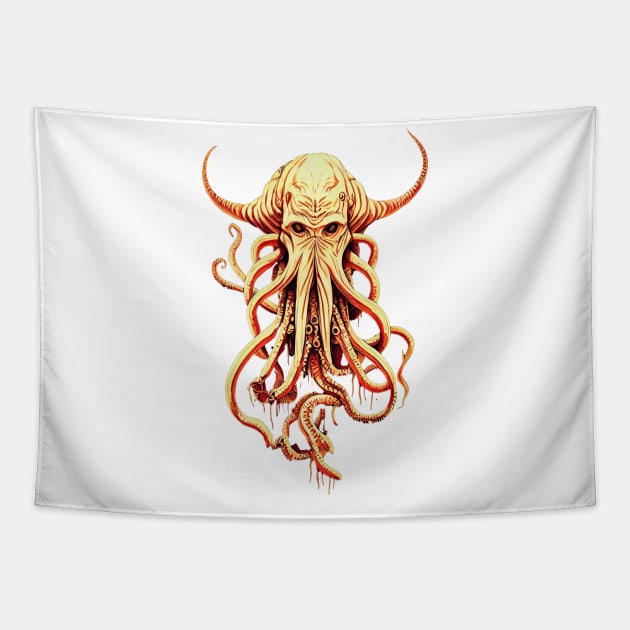 Cthulhu is waiting for you at the sea bottom Tapestry by Gelo Kavon