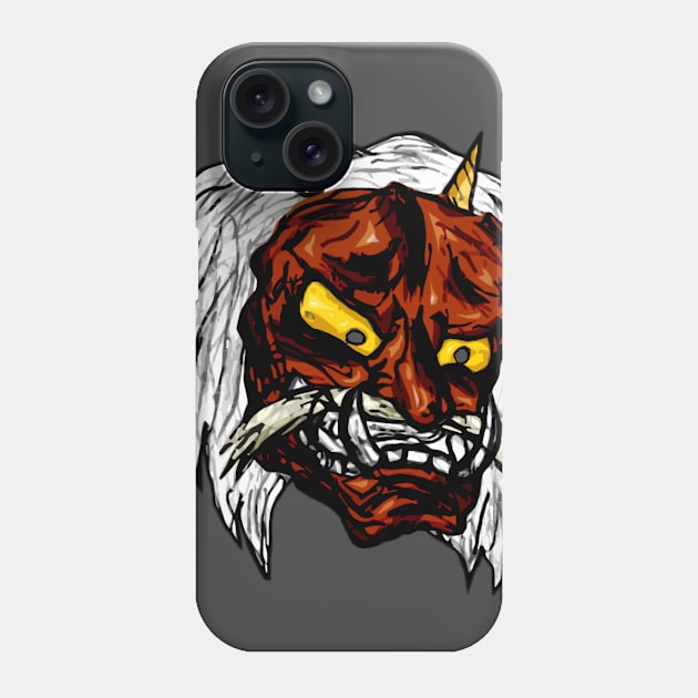 Kabuki Mask brown Phone Case by fixedthor