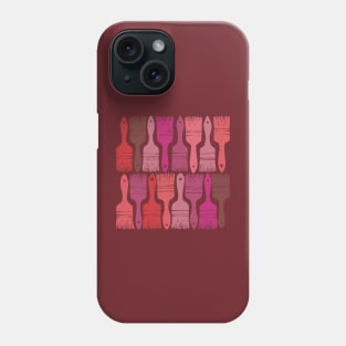 Paintbrush , seamless pattern in red tones Phone Case